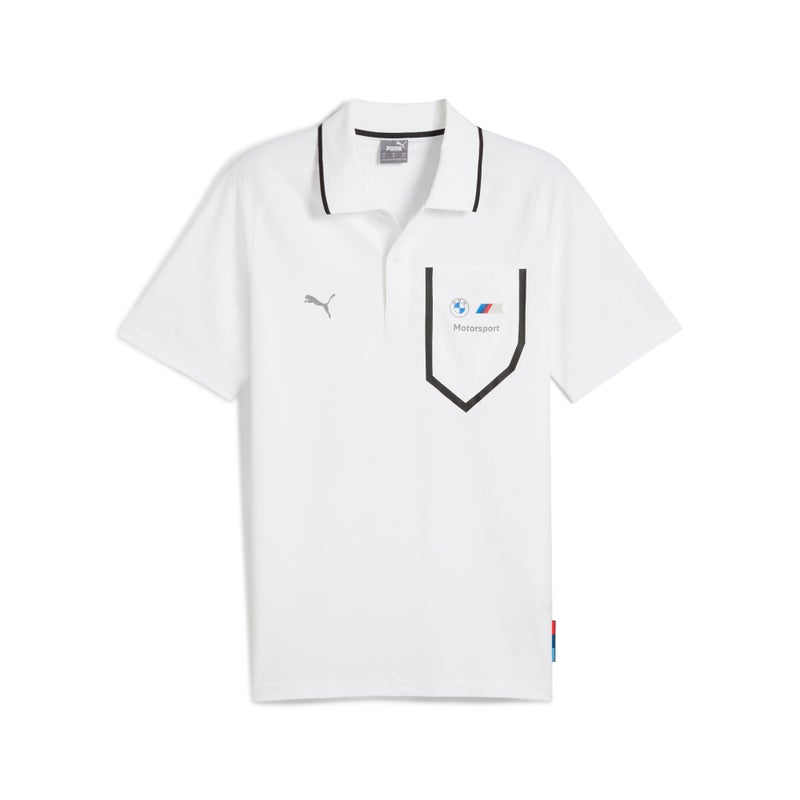 PUMA BMW M Motorsport Mens White Polo Shirt - Image 4